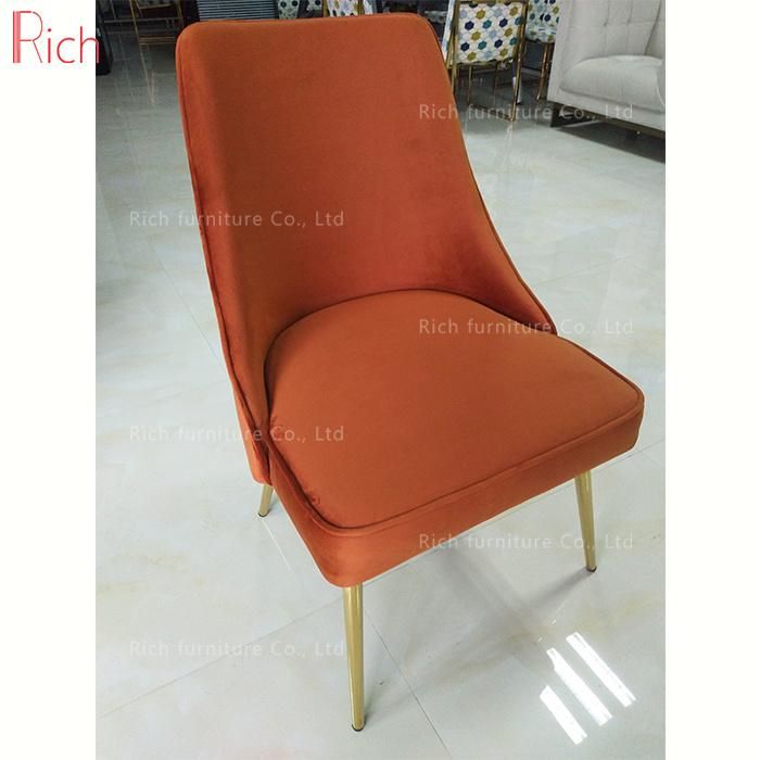 Orange Fabric Dining Chair Home Furniture for Dining Room Restaurant We-09