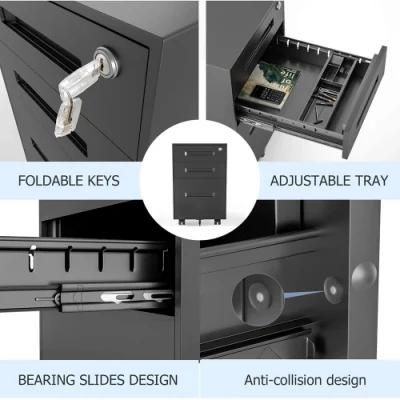 Gdlt Mobile Pedestal File Cabinets Office 3 Drawer Filing Storage Cabinet