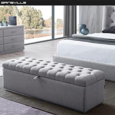 Customized Deep Button Design Bedroom Sets Bed Stool with Storage GB26