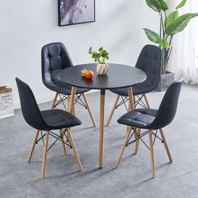 Black Wood Legs Modern Fabric Dining Chairs Muebles De Comedor