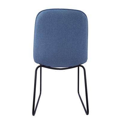 Dining Room Furniture Nordic Black Leg Restaurant Chair Upholstery Fabric Modern Blue Velvet Dining Chairs