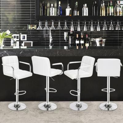 PU Seat High Chair Plastic Modern White Leather Contemporary Bar Stools Made in China