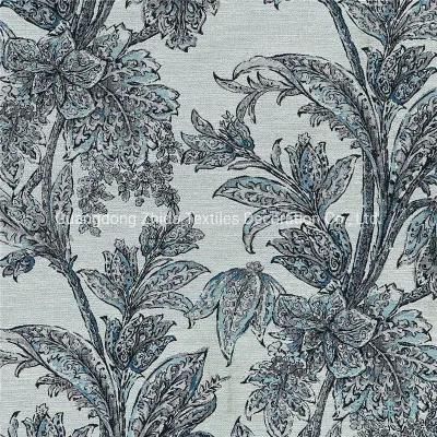 Home Textiles Fashion Leaf Jacquard Upholstery Sofa Fabric Tela