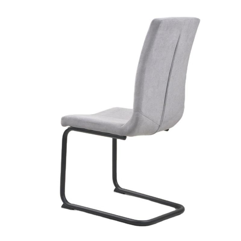 High Back Luxury Gray Z Shape Industrial Fabric Dining Chair