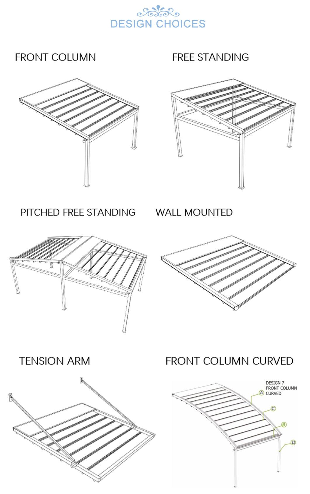 Waterproof Pergola Motorized Sunshade Awnings Retractable Roof Folding Awning with PVC Fabric