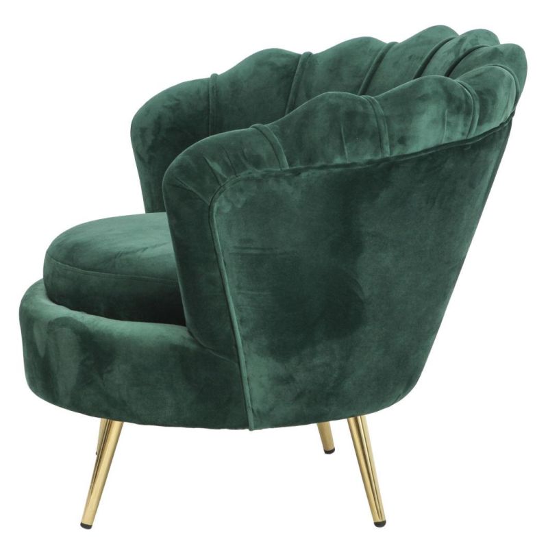 Factory Directly Luxury European Design Modern Velvet Accent Dining Chairs with Metal Legs