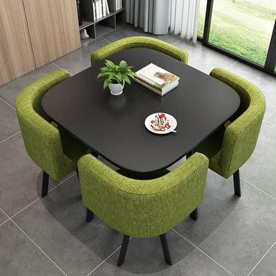 Factory Direct Colorful Design Tempered Glass Dining Table with 4 Chairs