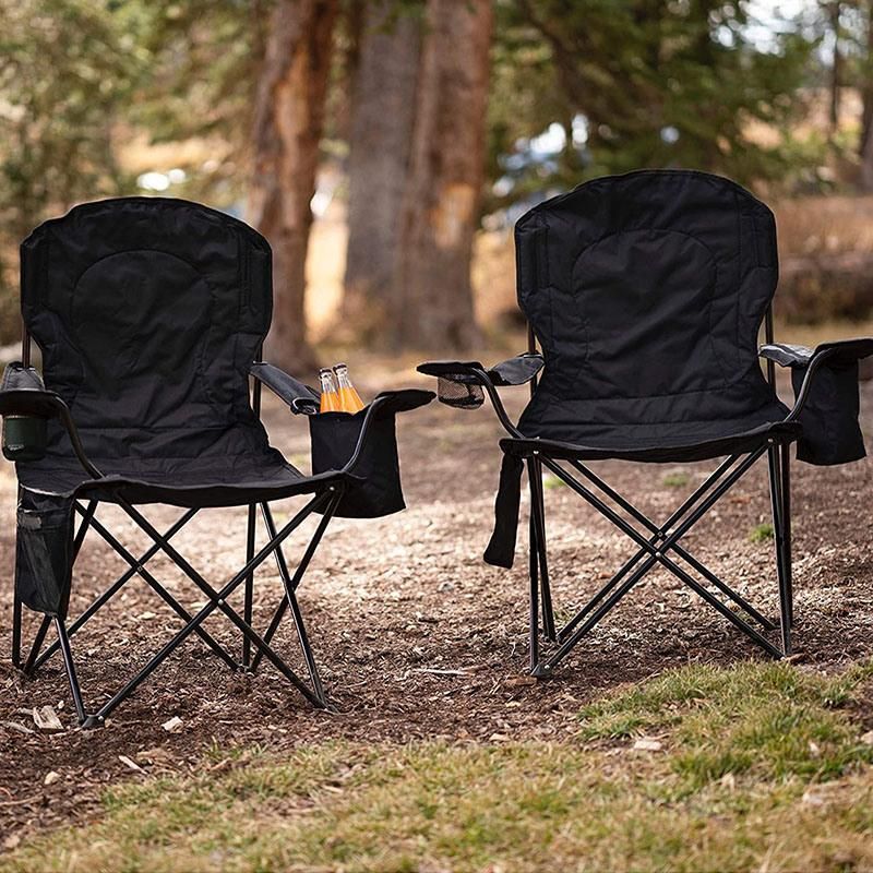 Outdoor Camp Chair with Cooler Bag Build in 4 Can Side Pocket Folding Portable Camping Chair