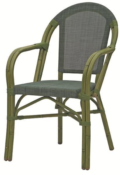 Green Bamboo Looking Dining Room Fabric Chair