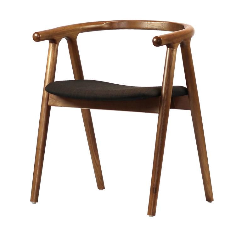 Ming Style Wooden Frame Fabric Seat Dining Chair for Restaurant Use