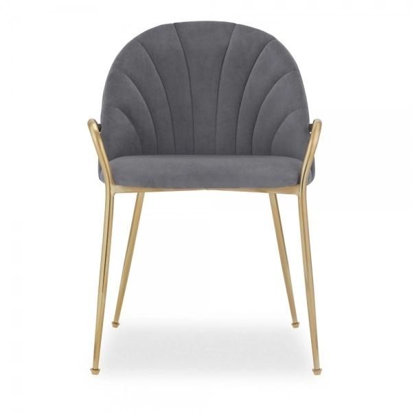 Velvet Dining Room Chairs Grace Steel Modern Luxury Upholstered Navy Blue Home Furniture Steel Tube Velvet Seat Fabric