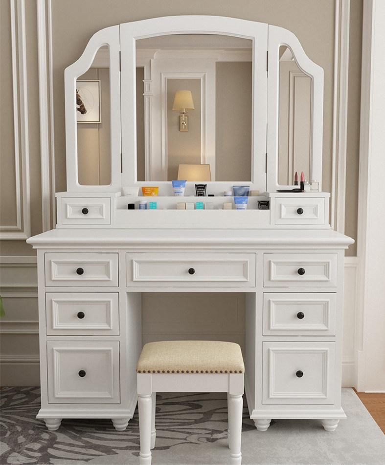 Luxury Home Furniture Bedroom Set Classic Solid Wood Dressing Table