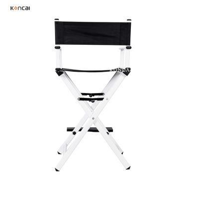 White Lightweight Pure Aluminum Makeup Chair Metal Folding Salon Portable Barber Chair