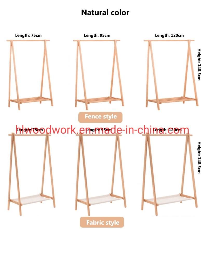 Beech Wood Stand Coat Rack Stand Hanger Foyer Furniture Natural Color Fabric Style Living Room Coat Rack Bedroom Coat Rack