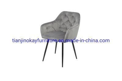 Dining Home Furniture Arm Modern Velvet Modern Dining Room Restaurant Chairs with Metal Frame
