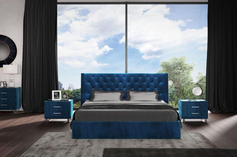 Customized Modern Italian Style Bedroom Furniture Set Fabric Bed Gc1726