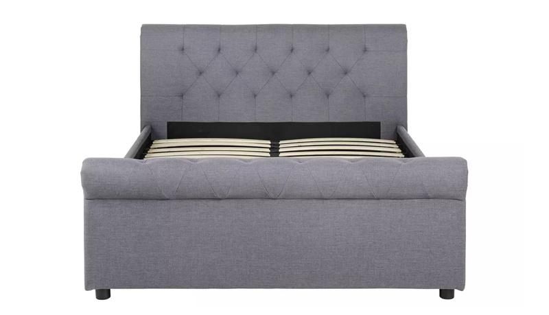 Europe Style Tufted Queen Bed Wooden Bedroom Furniture Storage Drawers King Size Bed