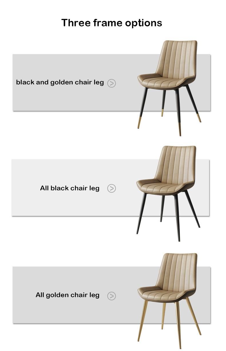 Comfortable Upholstered European Market Metal Leg Dining Chair