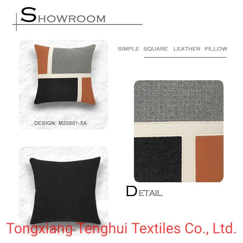 New Arrival Simple Square Leather Copy Fabric for Pillow