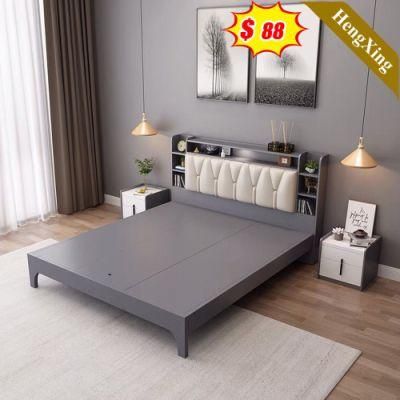 Modern Design Home Bedroom Wooden Furniture Wardrobe Closet Mattress Leather 1.8 M Double King Bed