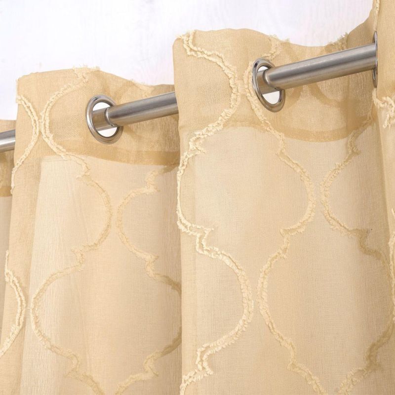 New Polyester Woven Jacquard Embroidery Gold Semi-Shaded Relief Decorative Furniture, Studio, Cafe Curtain Fabrics