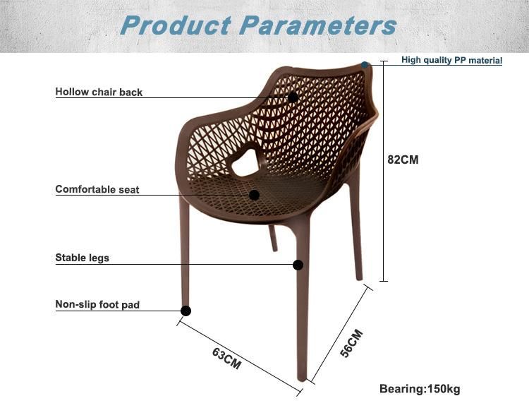 Home Garden Furniture Stack Multicolor Colored 150kg Load-Bearing Capacity Custom Outdoor Classic Lounge out Door Plastic Chairs