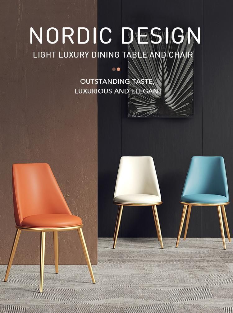 White PU Leather Home Furniture Restaurant Hotel Coffee Dining Chair