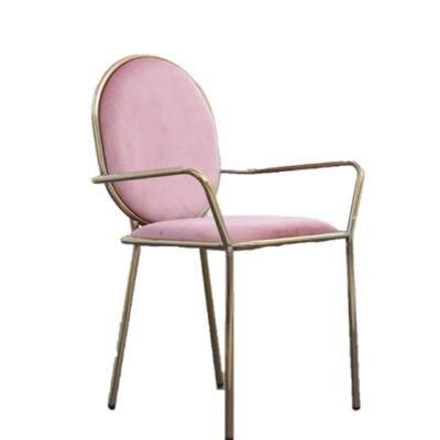 Nordic Velvet Dining Chair with Chrome Tube Leg Metal Chair