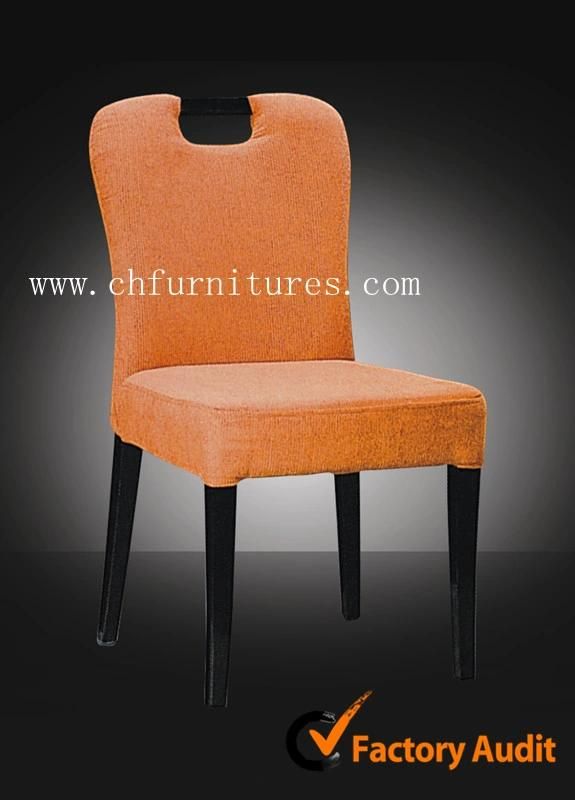 Black Painting Finish and Orange Fabric Aluminum Dining Chair (YC-F015)