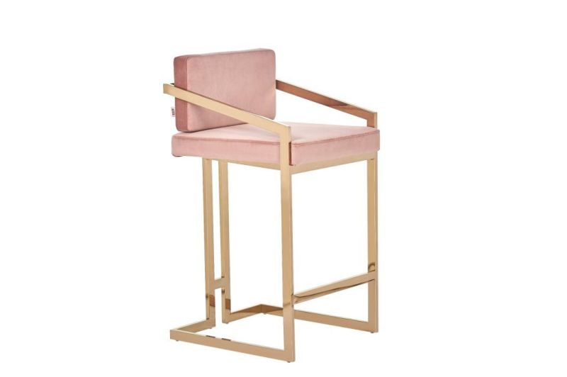 Modern Design Velvet Fabric Upholstered Gold Stainless Steel Frame Luxury Dining Chair