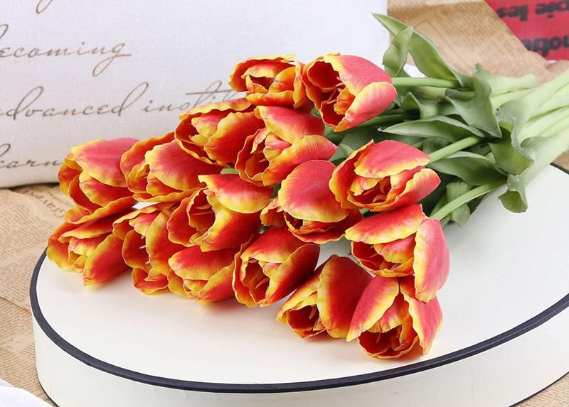 Wholesale Silk Artificial Tulips Fabric Flowers for Wedding Home Party Decor