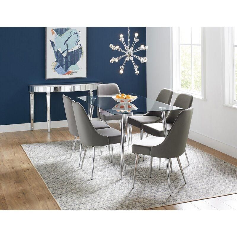 Couture Jardin Loop Swivel Dining Table Set Modern of Frosted Glass Dining Table with 6 Chairs, Modern Rattan Dining Set