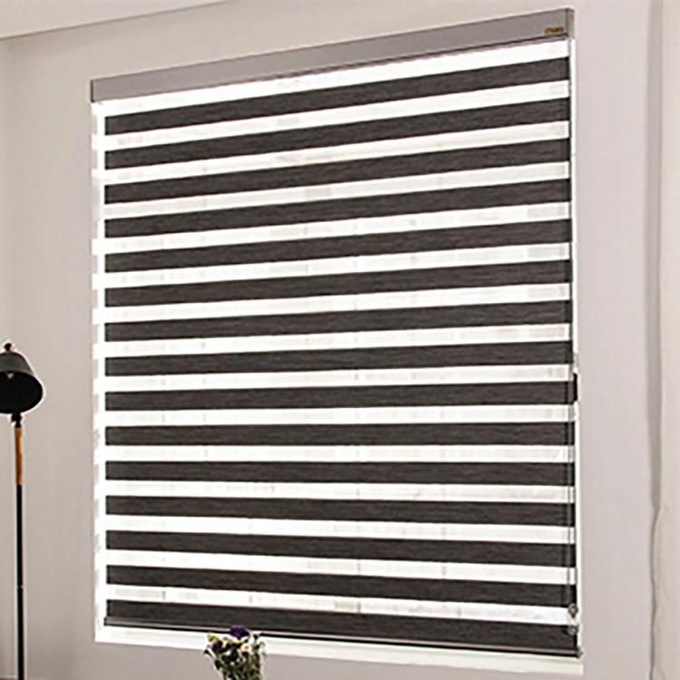 Blackout Window Blinds Zebra Roller Blinds Shades and Transparent Curtain for Living Room Custom Size