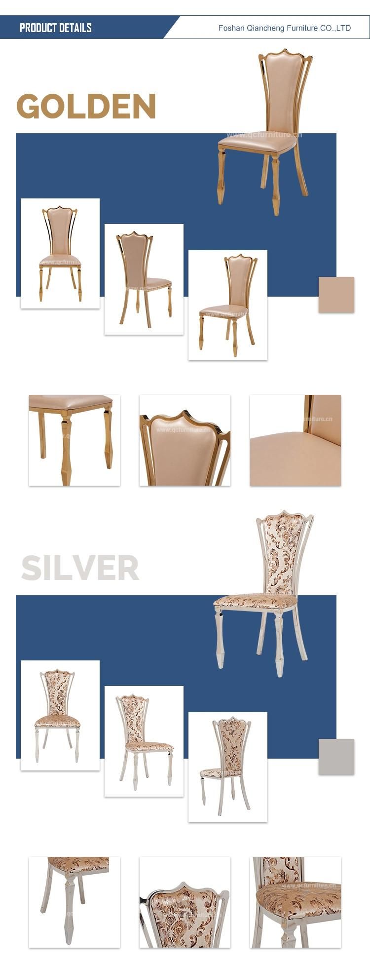 Luxury Restaurant Dining Chair with Stainless Steel Frame