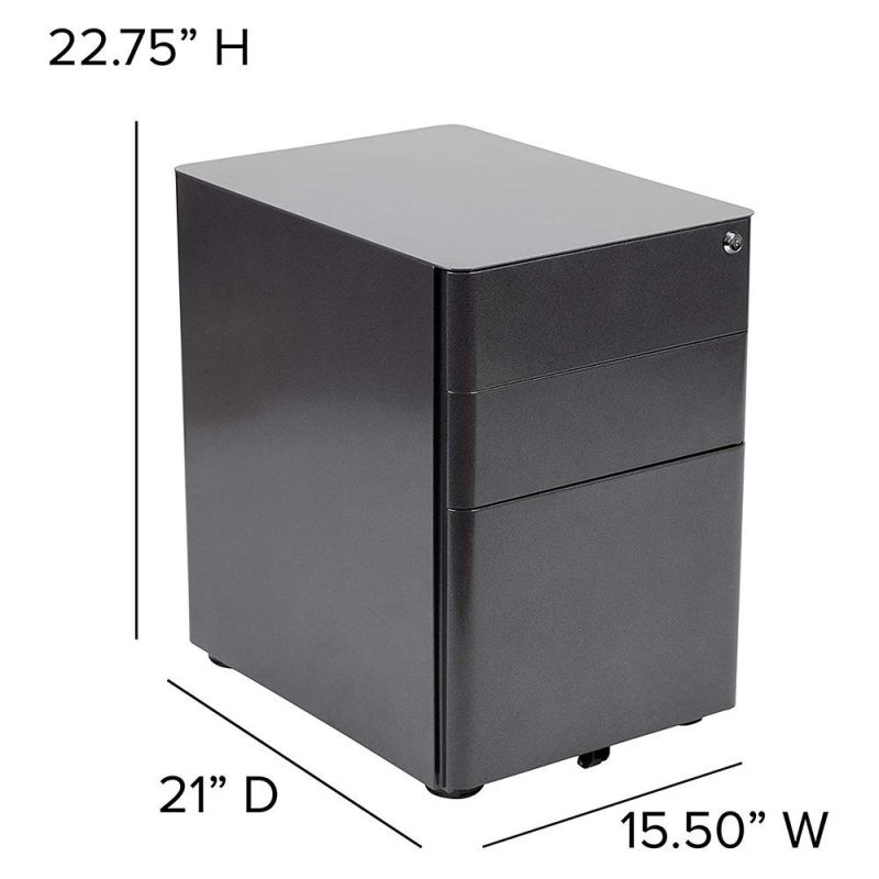 3 Drawer Black Mobile Cabinet Mail Box File Cabinet Express Delivery