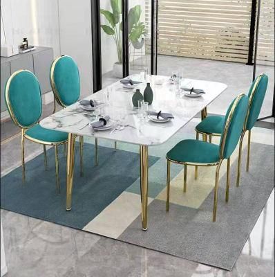 Customized Contemporary Simple American Style Velvet Dining Chairs