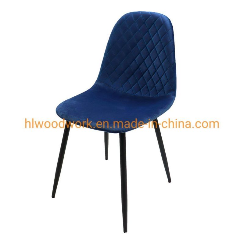 New Design High Quality Room Furniture Luxury Fabric Dining Chair Fashion Design Upholstered Backrest Home Furniture Dining Chairs Blue