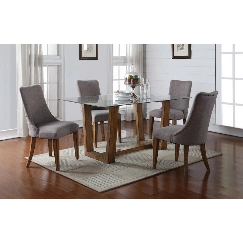 High Quality Cheap Style Restaurant Furniture Furniture Living Room Dining Room Dinner Glass Dining Table and Chair Set