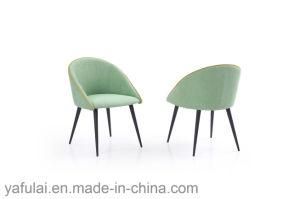 2018 New Design Armrest Fabric Metal Leg Dining Chair