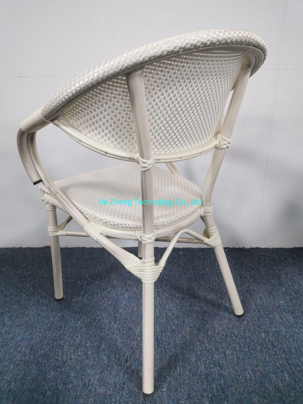 Modern Outdoor Handmade Furniture High Quality Stackable Rattan Textylene Mesh Chair Dining Set Garden Deck Chairs