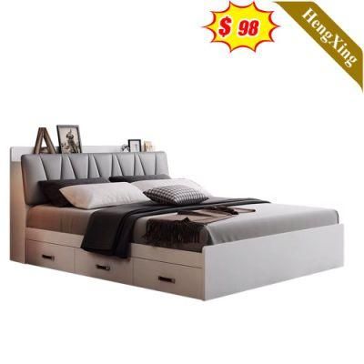Simple Modern Bedroom Sets Furniture Wooden Wall Storage King Size Customized Bed
