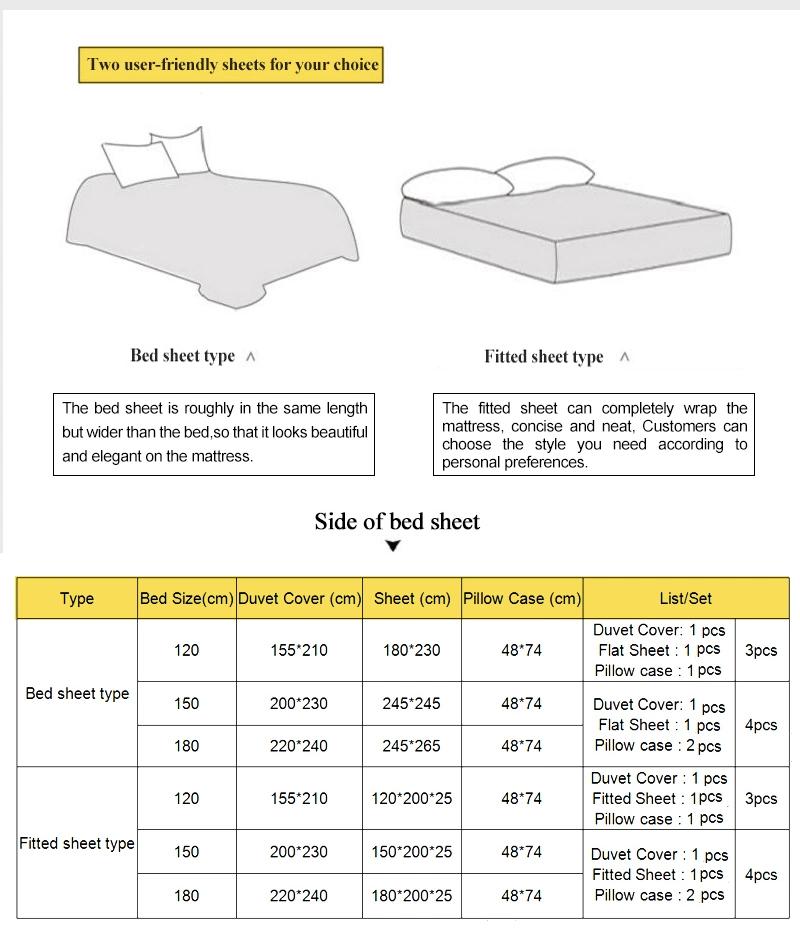 Home Product Best Quality Bedding Set Cotton Fabric Soft for 4PCS King Bed