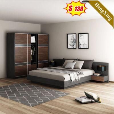 Modern Style Home Hotel Bedroom Furniture Set MDF Wooden King Queen Bed Massage Double Bed Wall Bed (UL-21LV0280)