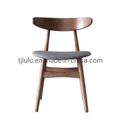 High Quality Luxury Dining Room Furniture Ox Horn Solid Wood Side Chair Upholstered Dining Chair