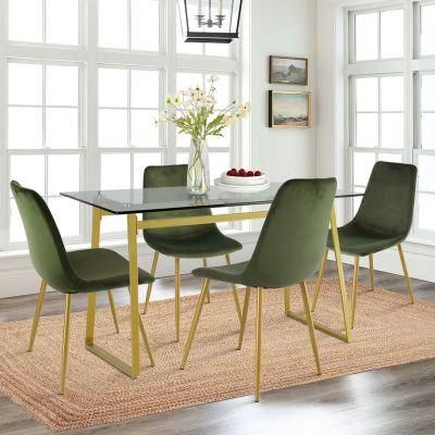 Factory Price Modern Living Room Furniture Table Wooden Top Metal Frame Wooden Dining Table