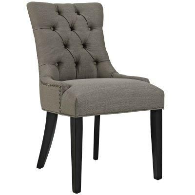 Fabric Button Back Tufted Accent Antique Upholstered Hotel Restaurant Rubber Wood Leg K/D Dining Chairs