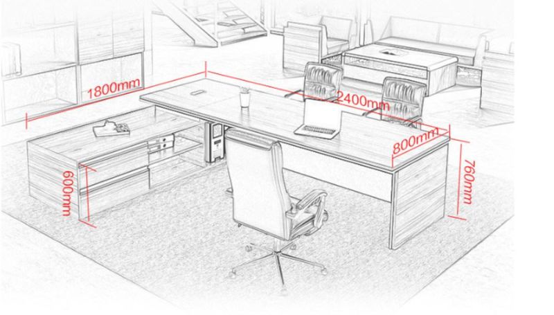 Modern Chinese Wooden Executive Conference Table Office Furniture Computer Desk