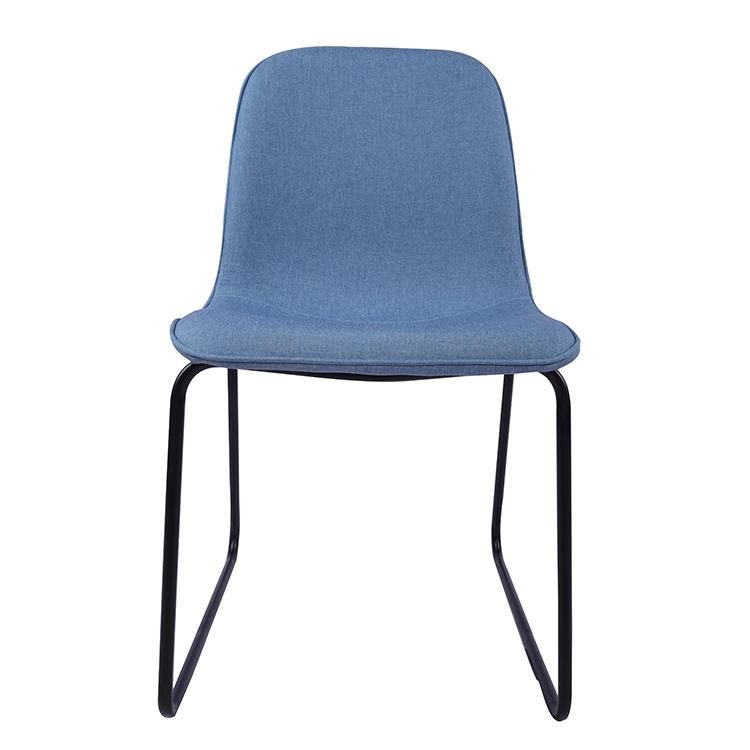 2021 Modern Custom Fabric Cover Patchwork Chair Iron Legs Modern Dining Chair