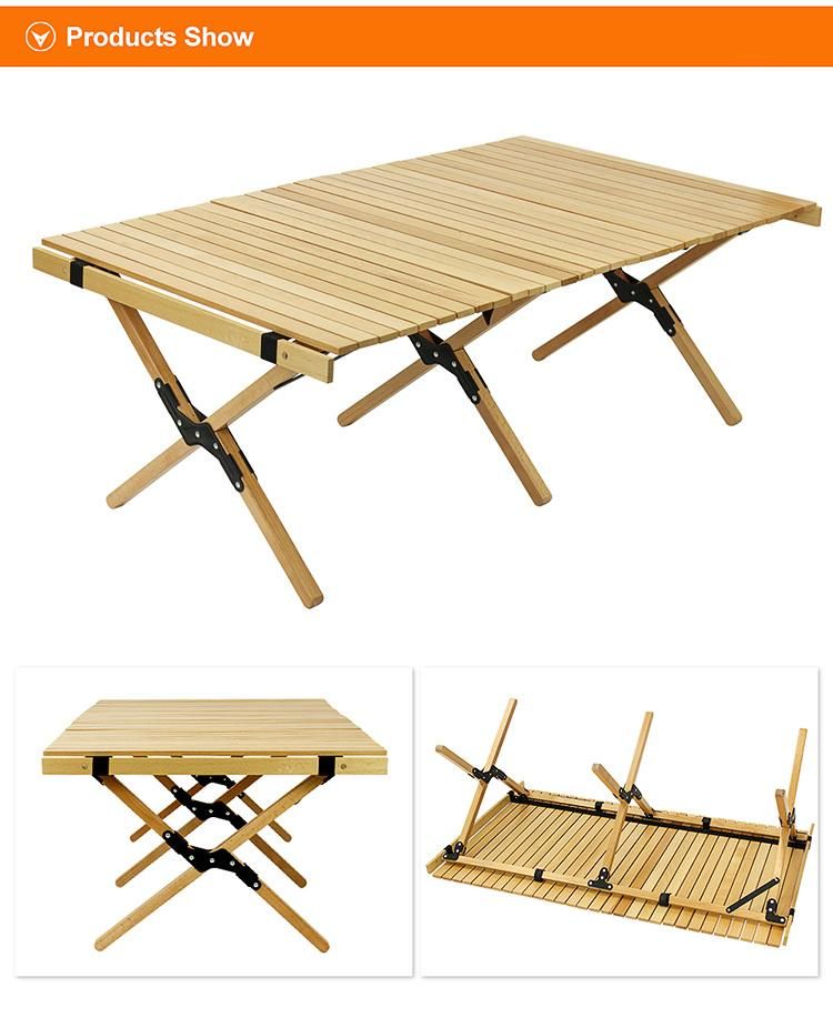 Outdoor Portable Wooden Table Folding Picnic Table Camping Foldable Table