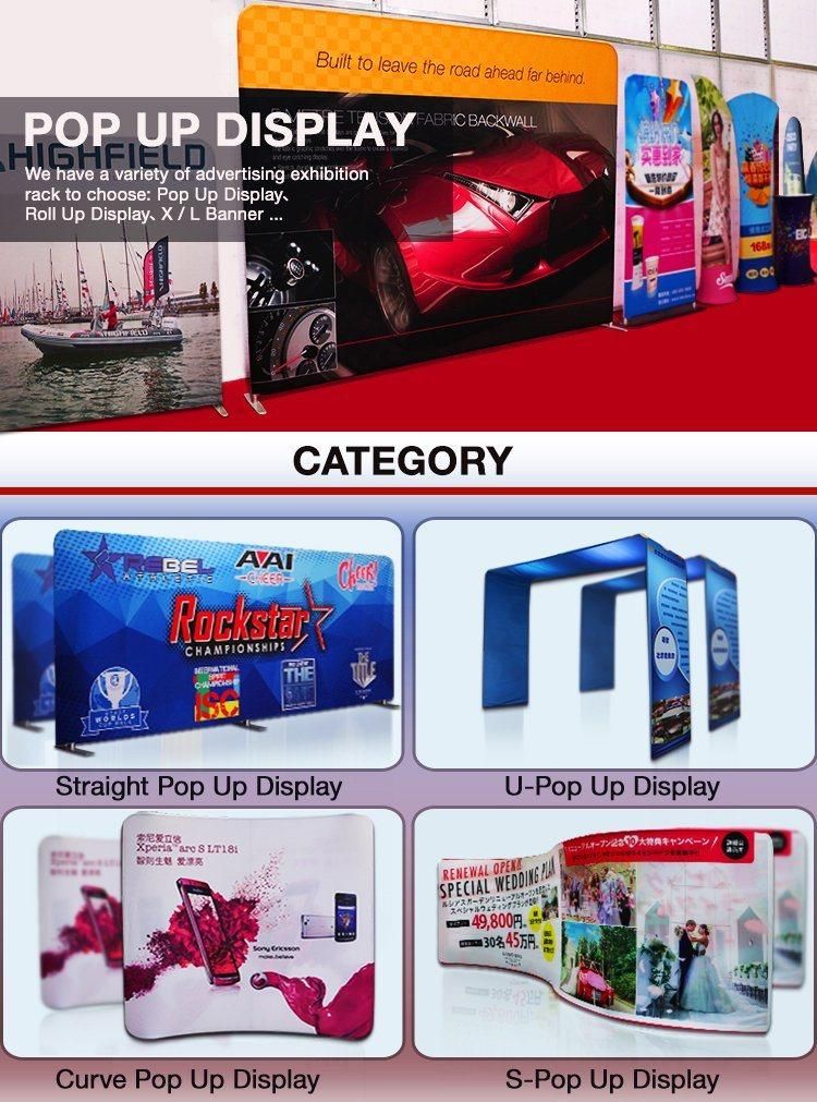 Portable Aluminium Pop up Banner Fabric Display Stand